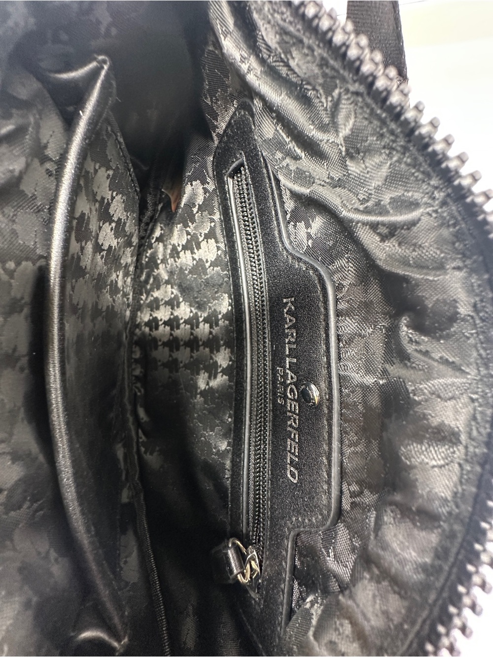Karl Lagerfeld Black Fanny Pack with Iridescent Multicolor Graphic - Picture 3 of 3